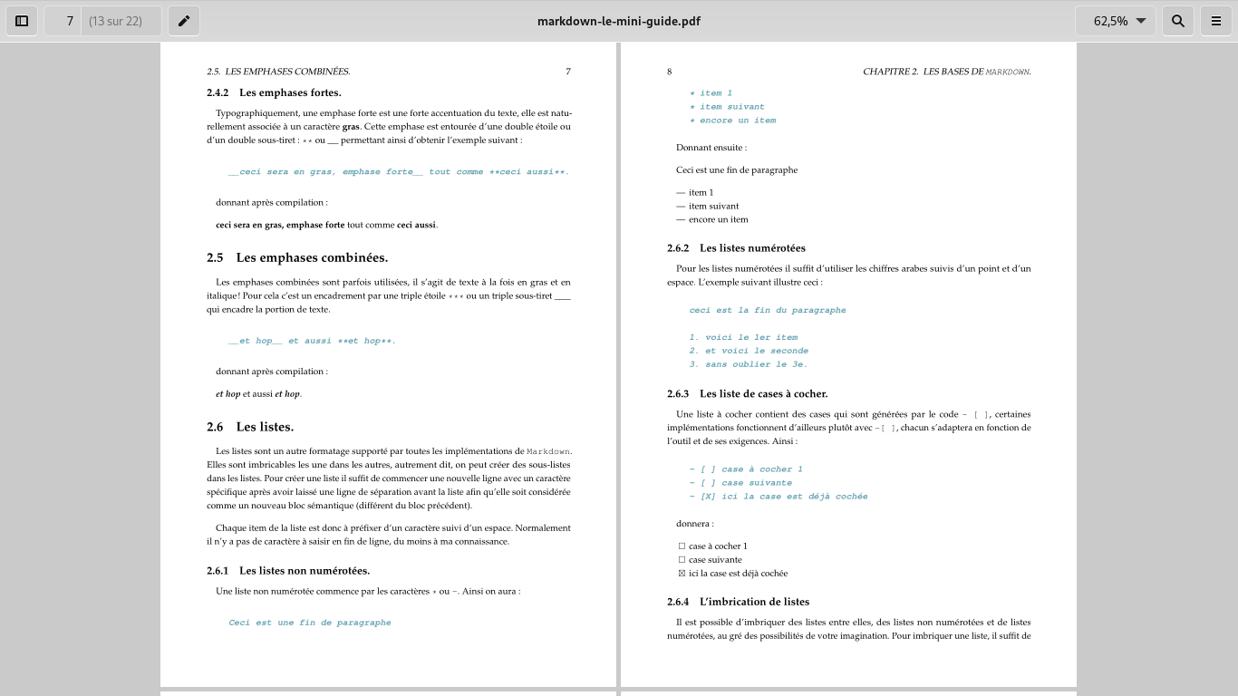 Deux pages du livre actuel