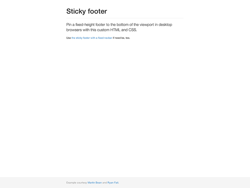 Sticky footer example