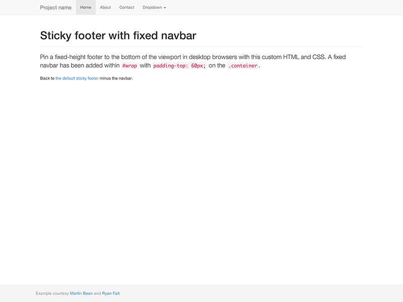 Sticky footer with navbar example